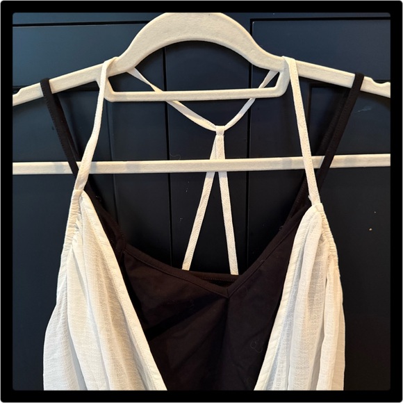 ❤️NWOT Free People Two Layer Strapless Black w/ White overlay Bodysuit Small❤️ - Picture 8 of 9